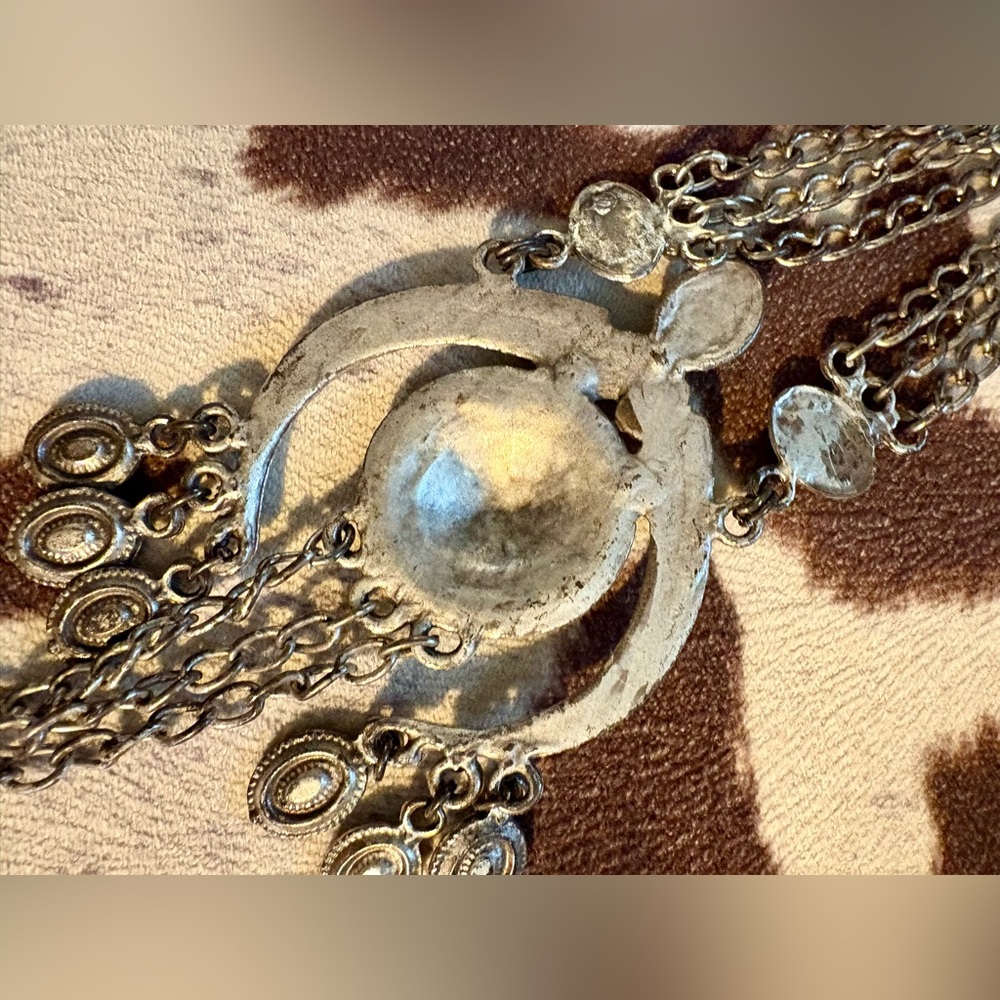 Ethnic Tribal statement Silver Pendant Necklace - Picture 2 of 5